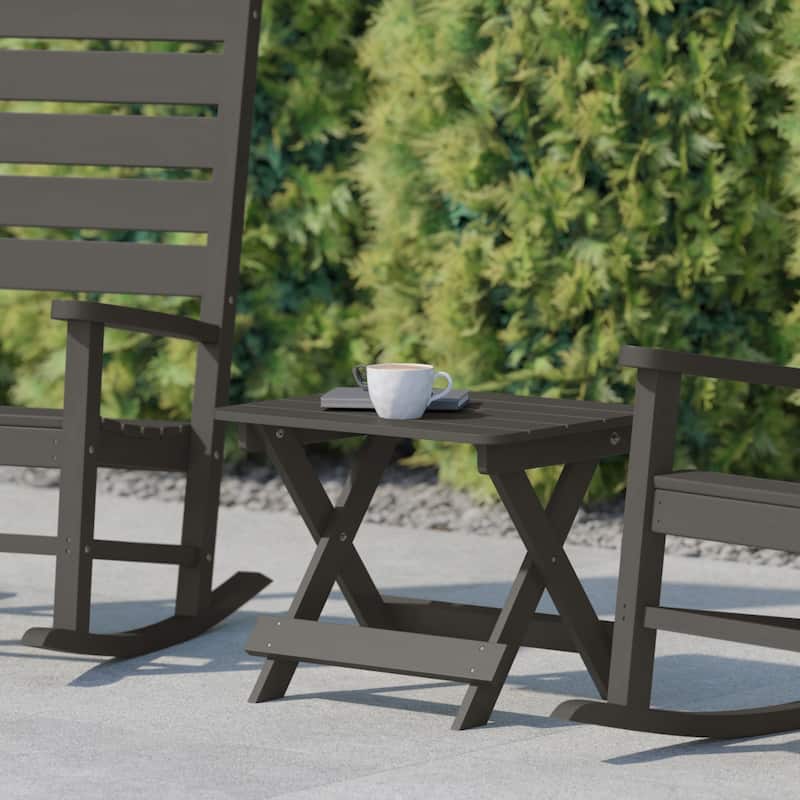 Commercial Grade All-Weather Portable Folding Adirondack Side Table