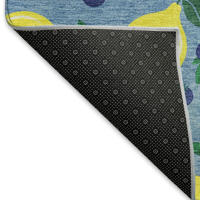 Machine Washable Indoor/ Outdoor Citrus Berry Chantille Rug