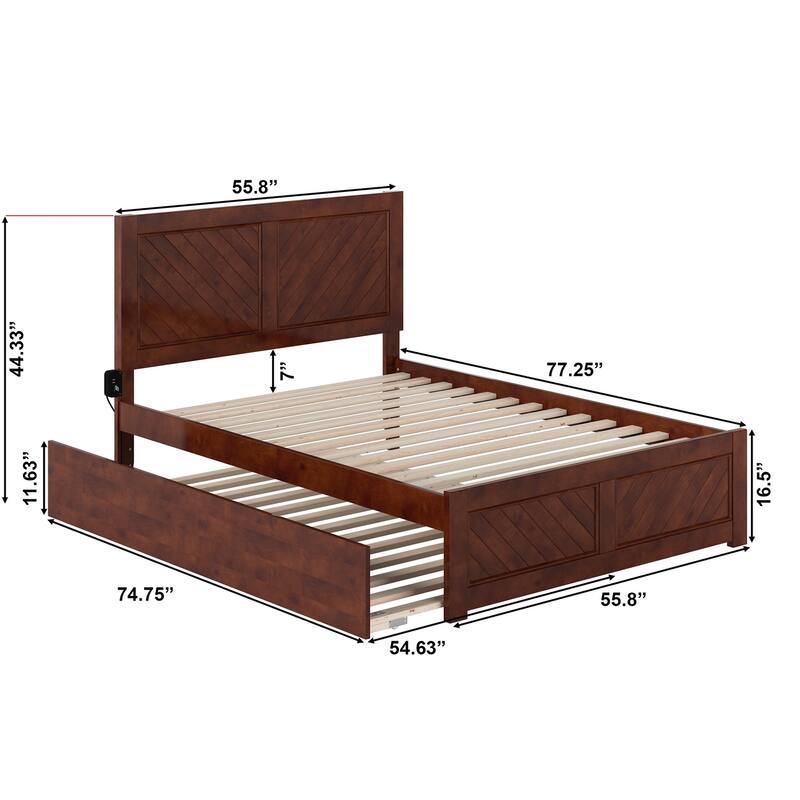 Canyon Full Platform Bed with Matching Footboard & Full Trundle