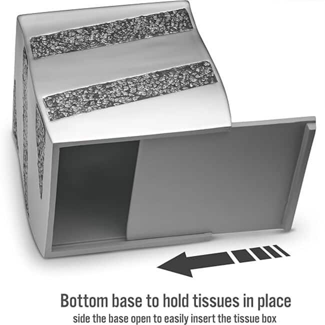 Creative Scents Silver Mosaic Square Tissue Box Cover - Gray - Gray