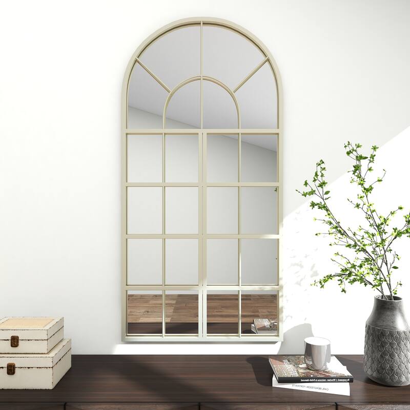 Metal Window Pane Inspired Grid Room Wall Mirror - Copper, Brown, Black - Roche River Decor