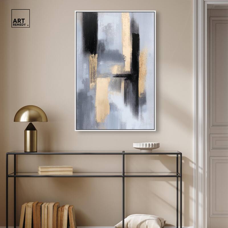 Onyx and Aureolin I Canvas by Art Remedy