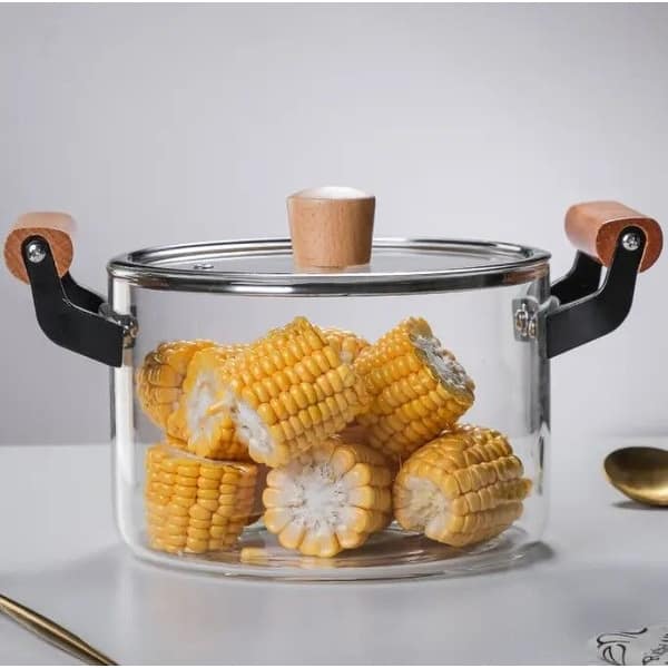 slide 2 of 6, STP Goods Borosilicate Glass Stock Pot w/ Glass Lid