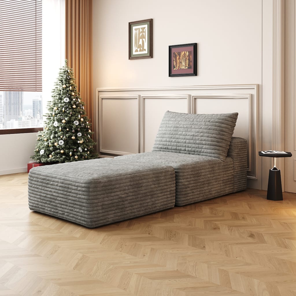 66.9-in Casual Gray 1 -seater Reclining Sectional - 8' x 10'