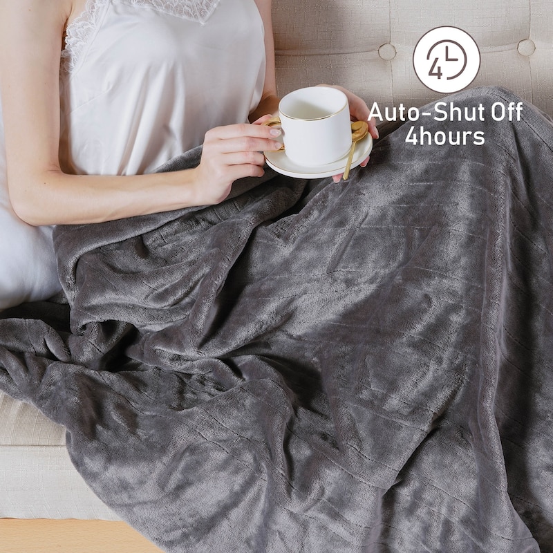 Electric Flannel King Queen Throw Heated Blanket