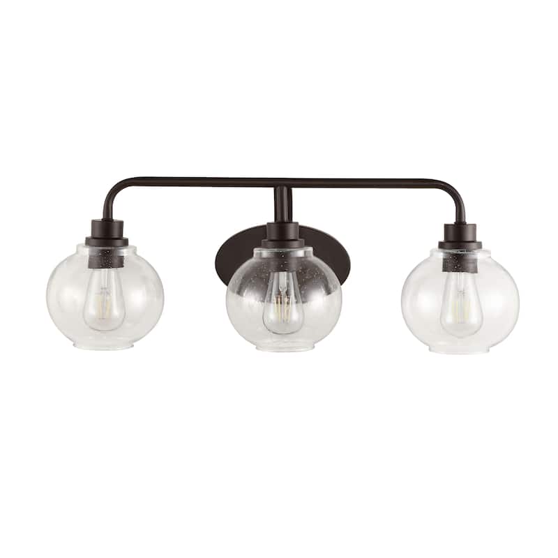Staunton Iron/Seeded Glass Cottage Rustic LED Vanity Light, by JONATHAN Y
