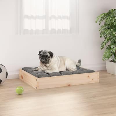 vidaXL Dog Bed Dog Sofa Bed Pet Couch Seat with Wooden Frame Solid Wood Pine - 24.2" x 19.3" x 3.5"