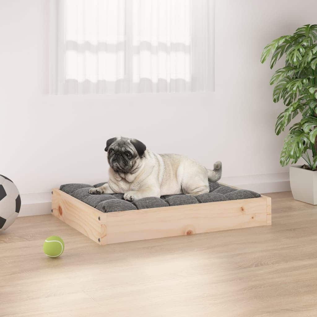 vidaXL Dog Bed Dog Sofa Bed Pet Couch Seat with Wooden Frame Solid Wood Pine - 24.2" x 19.3" x 3.5"