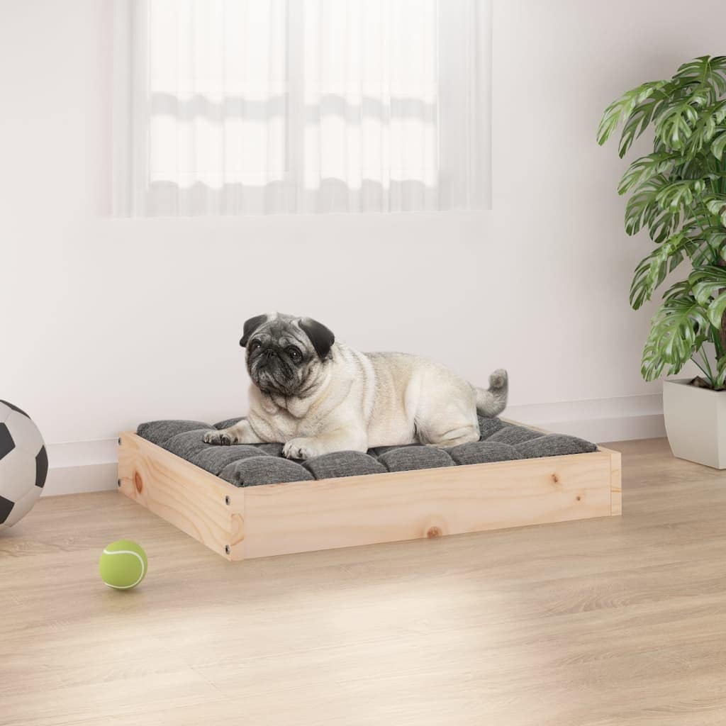 vidaXL Dog Bed Dog Sofa Bed Pet Couch Seat with Wooden Frame Solid Wood Pine - 24.2" x 19.3" x 3.5"