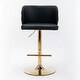 preview thumbnail 33 of 47, Modern PU Upholstered Bar Stools Set of 2, Adjustable Seat Height Swivel Bar Chair, Tufted Backrest Rivet Decorative Bar Stool