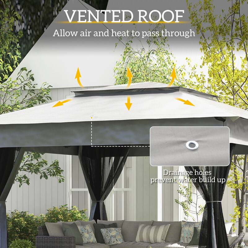 GDFStudio - 10.6'x10.6' Pop Up Gazebo with Netting