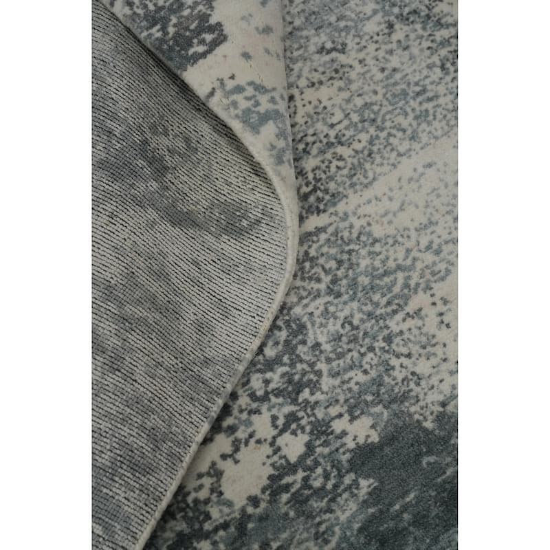 Hand-knotted Modern Silk Beige Abstract Oriental Area Rug - 5' 8'' X 4' 0''
