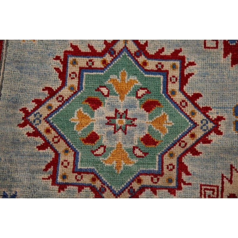 Geometric Kazak Rug Hand-Knotted Wool Carpet - 5'8" x 9'5"