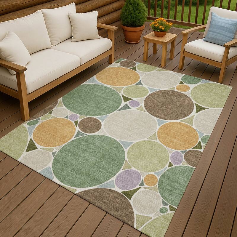 Machine Washable Indoor/ Outdoor Contemporary Rowan Chantille Rug