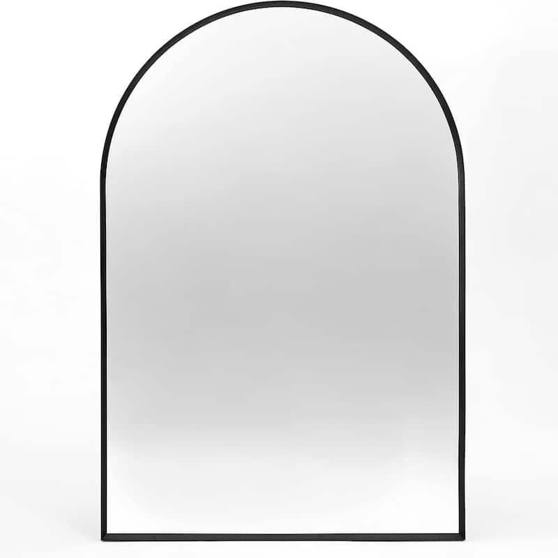 24x32 Inch Metal Framed Arched Bathrrom Mirror For Wall