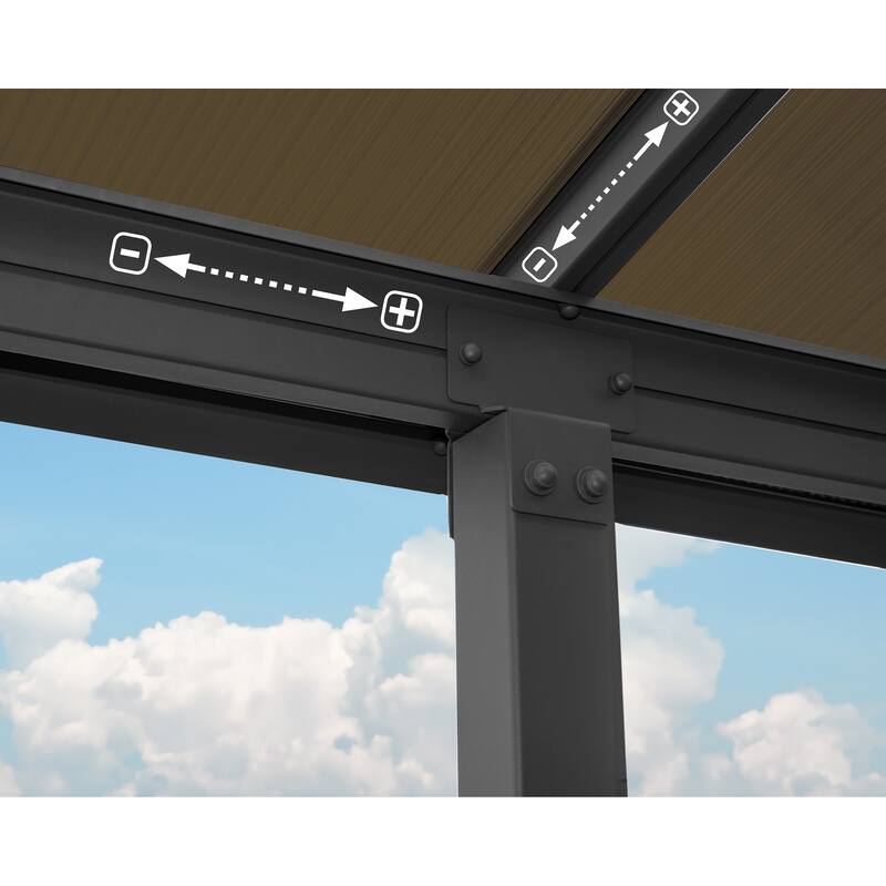 Olympia 10 ft. Gray/Bronze Aluminum Patio Cover