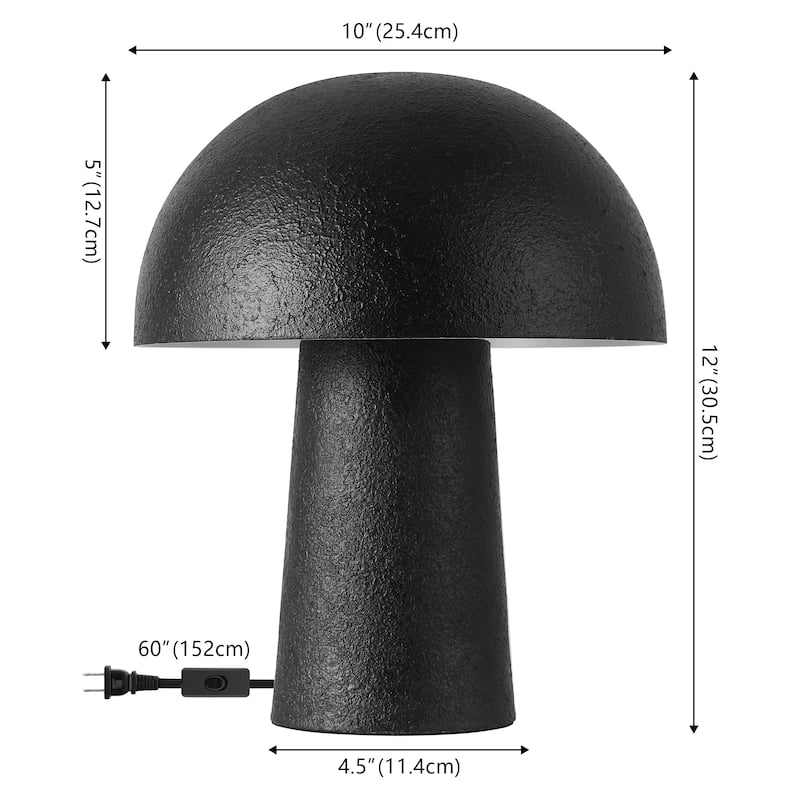 SAFAVIEH Lighting Kieza 12-Inch Mushroom Metal Table Lamp - 10"W x 10"D x 12"H