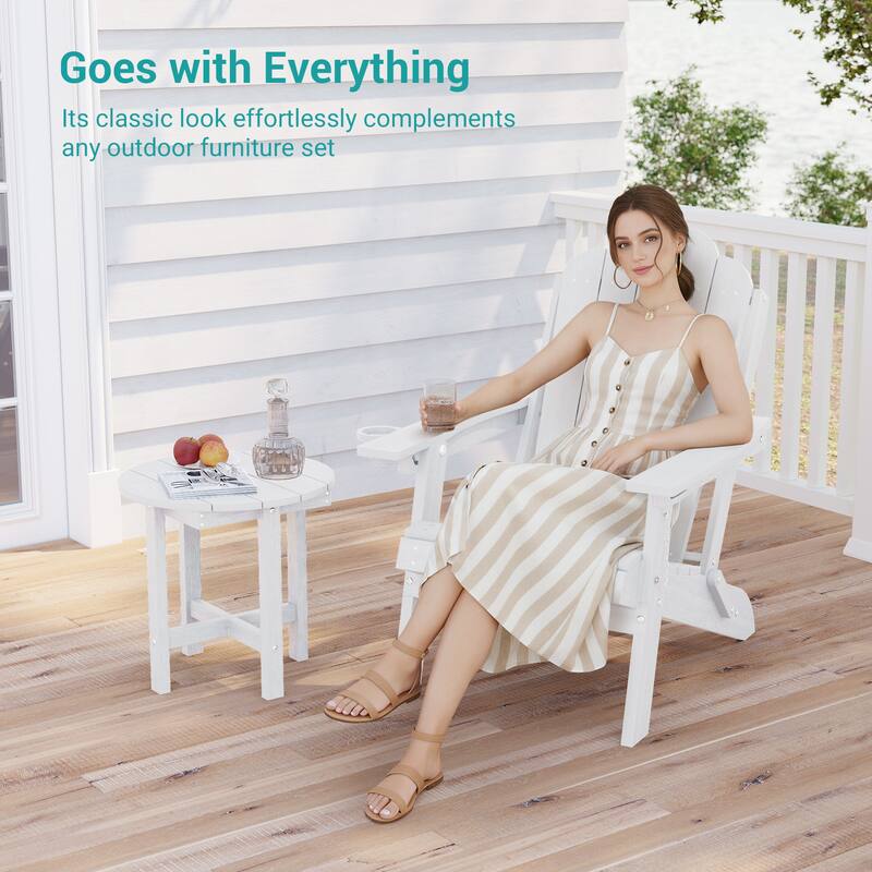 HDPE All-weather Outdoor Side Table, Easy Install Patio Table