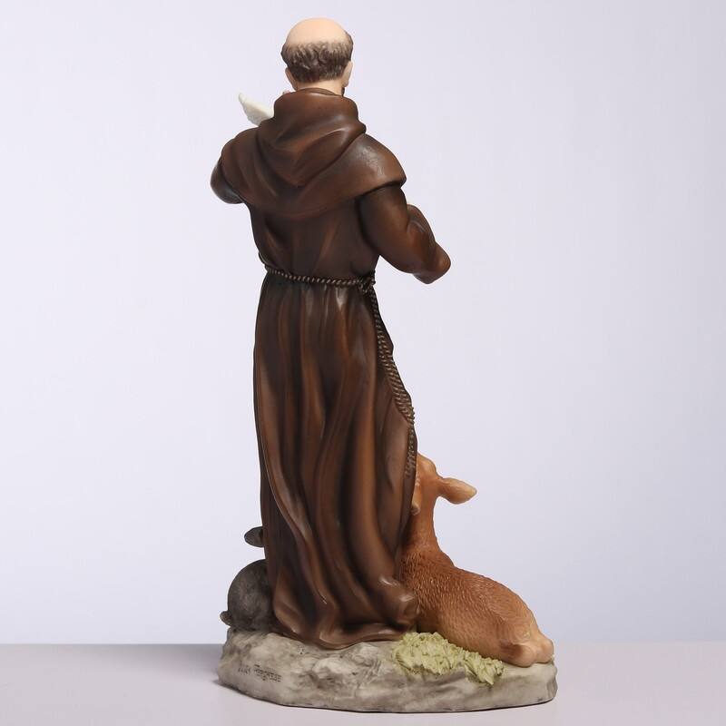 6.1 inches Height Polyresin Saint Francis of Assisi Multicolor Finish Figurine
