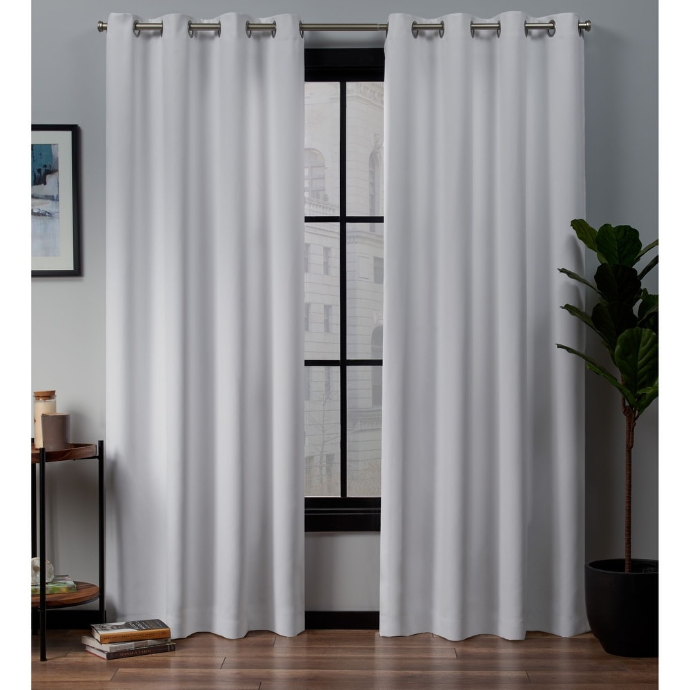 White curtains top with grommets