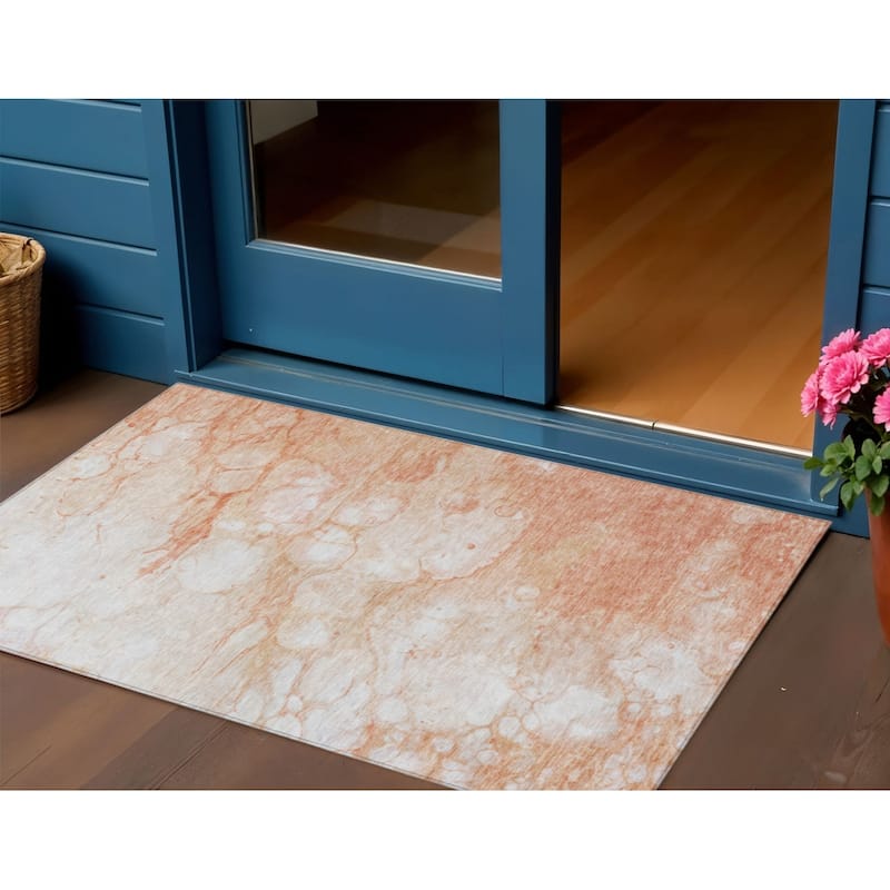 HomeRoots Abstract Transitional Rectangle Outdoor Rug - 3' x 5'
