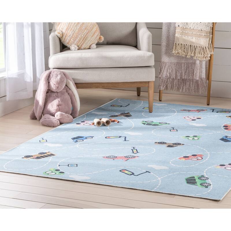 Well Woven Kids Rugs Traffic Modern Machine Washable Area Rug