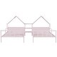 preview thumbnail 15 of 13, Pink Twin Size Metal Double Platform Bed with House-shaped Headboard and a Built-in Nightstand