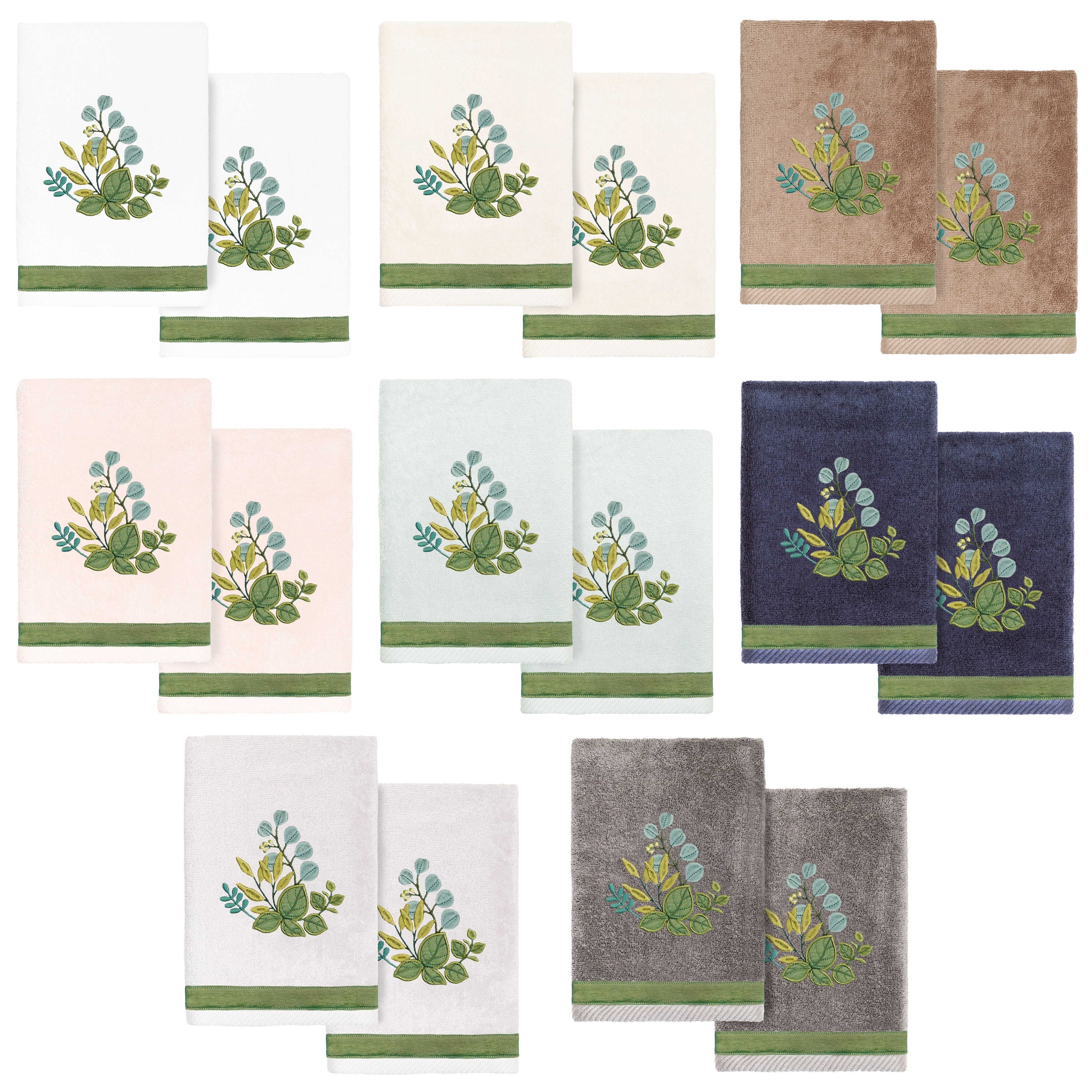 Authentic Hotel and Spa Turkish Cotton Botanica 2 PC Hand Towel Set
