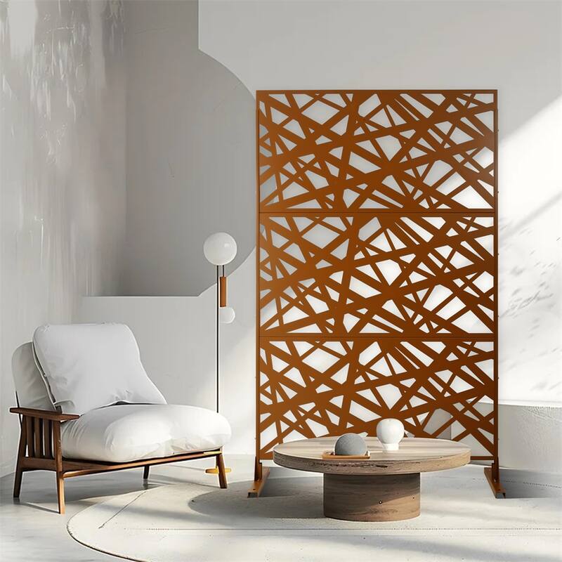 Outdoor & Indoor Freestanding Privacy Screen Privacy Screen 76"H×48"W - Brown