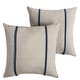 preview thumbnail 32 of 30, Sorra Home Sunbrella Outdoor Double Petite Flange Pillow Set of 2 16 in H x 16 in W x 6 in D - Sunbrella - Cast Silver/Canvas Navy