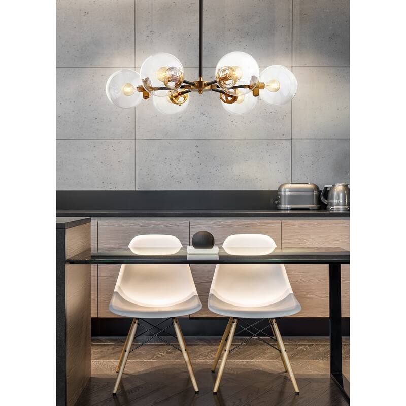 Maura 6-Light 28" Brass Cluster Pendant, by JONATHAN Y