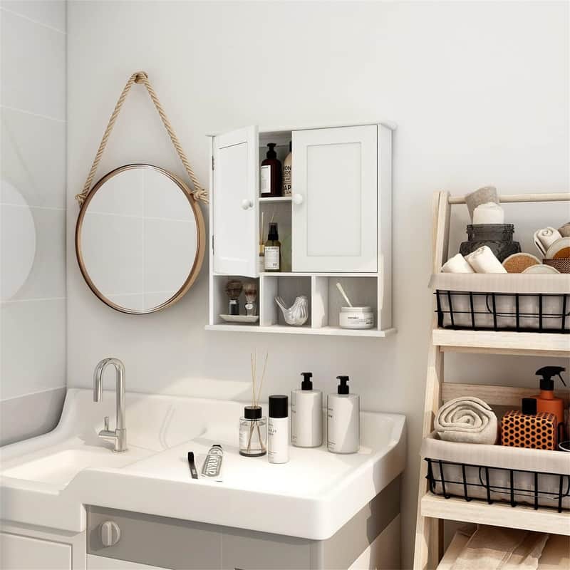 Bathroom Wall Cabinet - 5.1"D x 22"W x 22"H