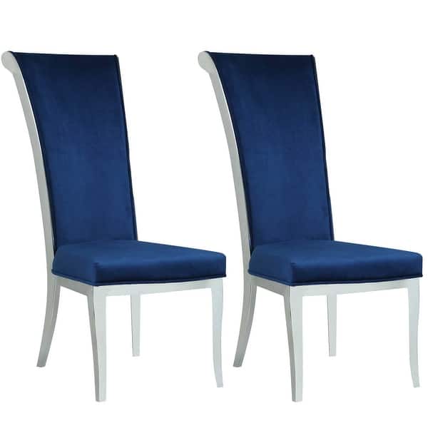 slide 2 of 16, Somette Contemporary Tall Roll Back Side Chair, Set of 2 - N/A Blue
