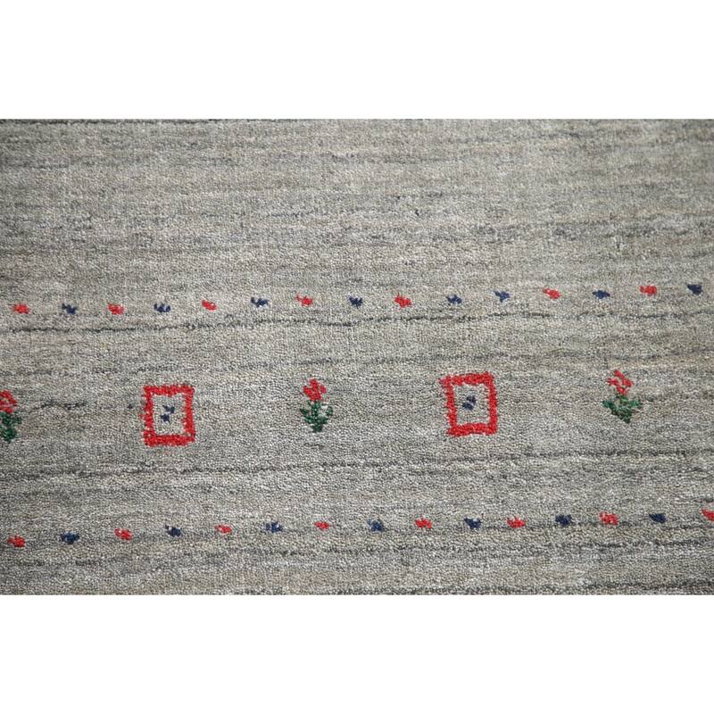 Tribal Gabbeh Area Rug Hand-Knotted Wool Carpet - 8'4"x 9'8"