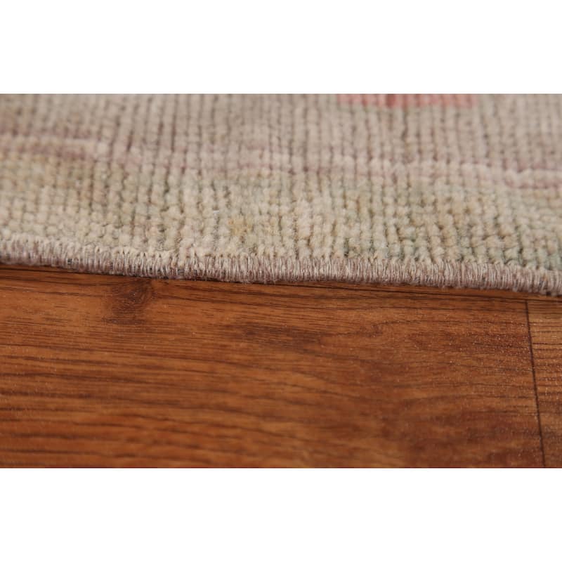 Vegetable Dye Oushak Turkish Oriental Wool Rug Handmade Foyer Carpet - 1'8" x 2'10"