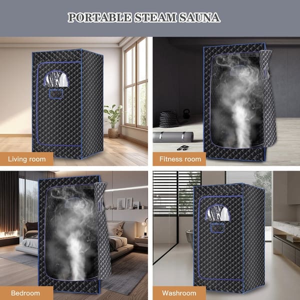 Portable Sauna Box For Home | 1200W Steamer, 3L Tank, Foldable Chair, Remote Control, 35"x18"x25" Personal Steam Room