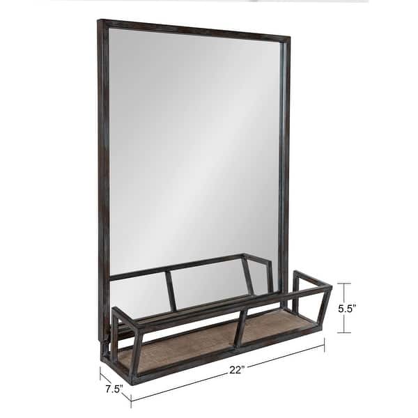 Shop Kate And Laurel Jackson Rustic Black Metal Organizer Mirror