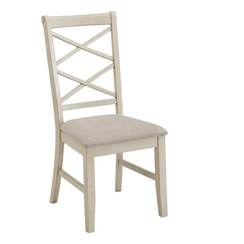 Eleanor Two-tone Wood Finish 78" Dining Set with Double Cross Back Chairs by iNSPIRE Q Classic