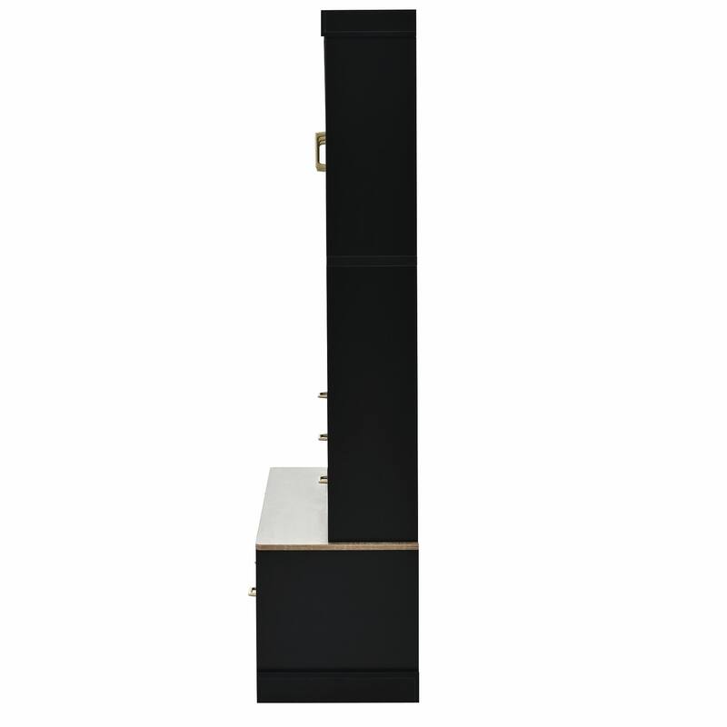 75" Entryway Hall Tree with Bench and Storage - 5-in-1 Modern Design