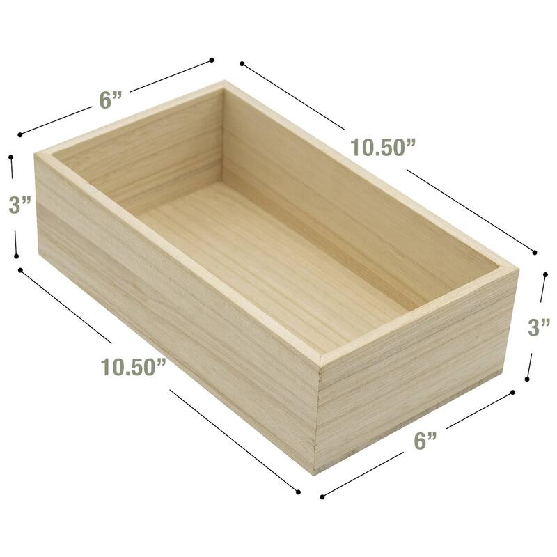 Unfinished Wood Crates, Organizer Bins, Wooden Box, Cabinet Containers - 4-Pack