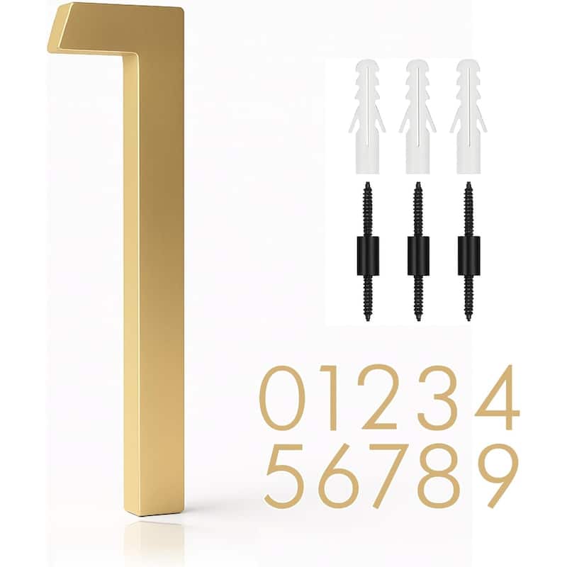 Mega Handles Modern Metal House Numbers | Heavy Duty Outdoor Address Digits | Easy to Install, Floating or Flush Mount Design