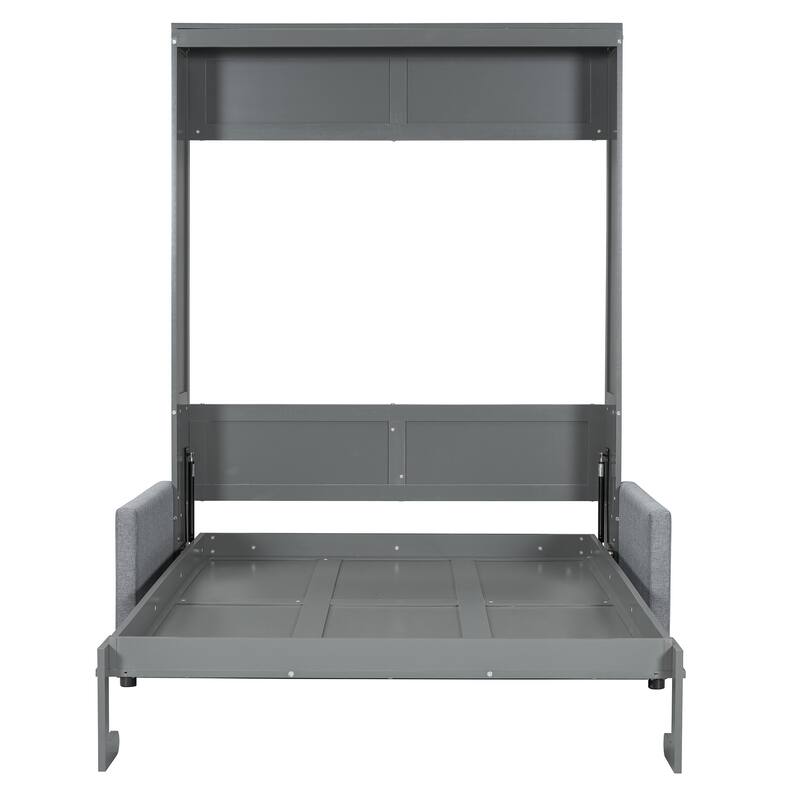 Full Size Multifunctional Design Murphy Bed with Cushion and Storage Space for Bedroom