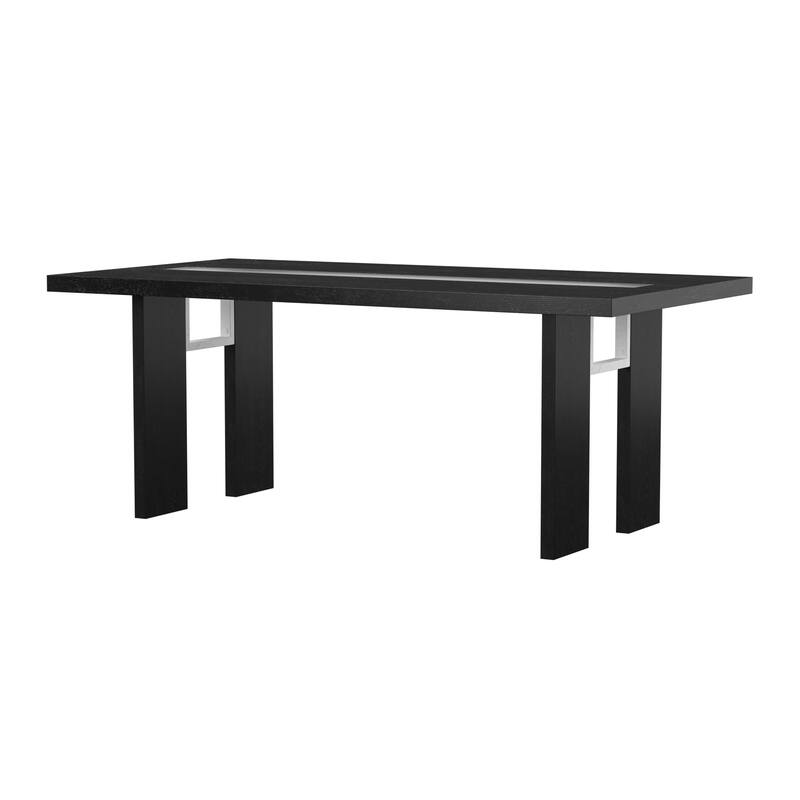Furniture of America Lumina Contemporary 76-inch Glass Dining Table With LED