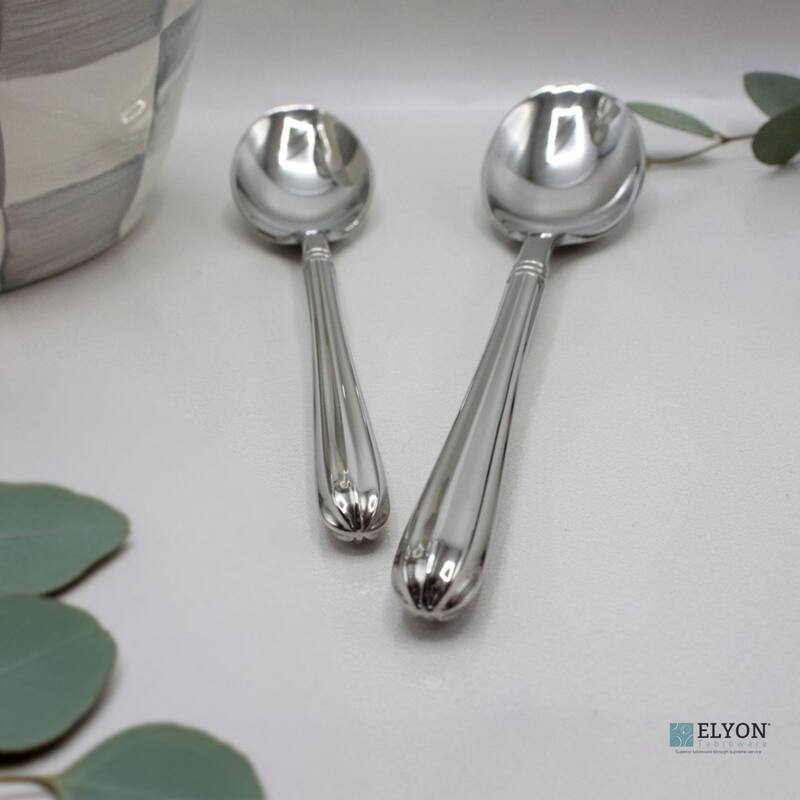 Elyon Royal Column Silverware Set 20 Pieces Forged Stainless Steel Flatware Service for 4