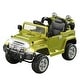 preview thumbnail 1 of 3, 12V Green Kids Ride-On Off-Road Truck with MP3 Connection, Working Horn, Steering Wheel, and Remote Control Green