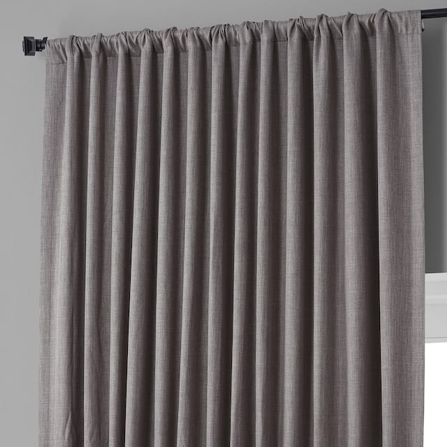 Exclusive Fabrics Faux Linen Extra Wide Room Darkening Curtain Panel