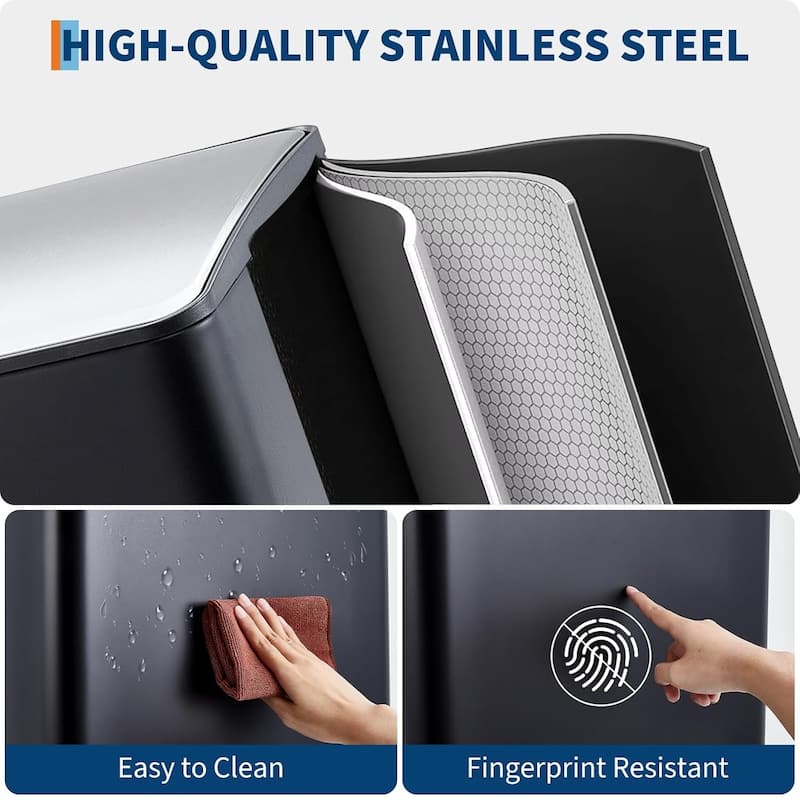 2 x 8 gallon double-compartment kitchen waste recycling station with individual foot pedal, white