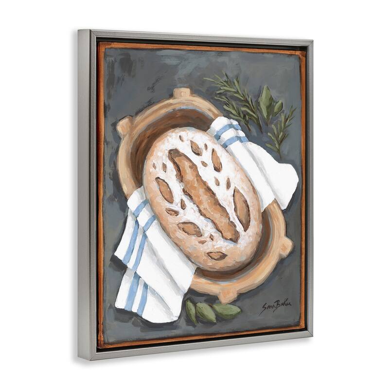 Stupell Bread Baking Basket Framed Floater Canvas Wall Art Design By Sara Baker