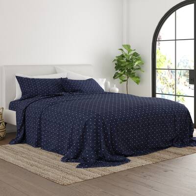 Soft Essentials 4-piece Deep Pocket Polka Dot Patterned Sheet Set
