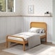 preview thumbnail 9 of 7, Pkolino Curva Rattan Twin Bed - FSC Certifed Solid Wood - Natural